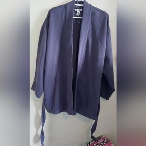 Athleta Women Open Front Tied Sweatshirt, Color Dusty Purple, Size Large/XLarge